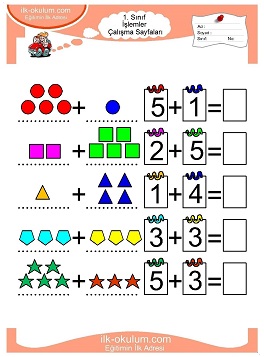 Çocuklar İçin toplam işlemi yaprak testleri 